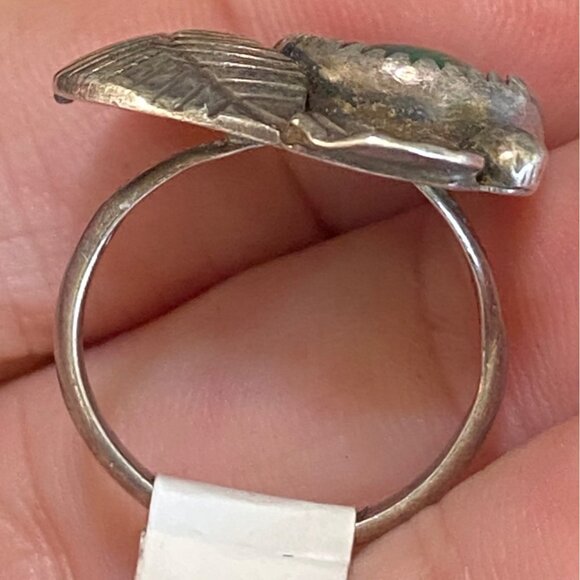 Ring Size 6.5 Malachite J. Yazzie Sterling Silver 925 Women Semi-Precious Stone - Picture 3 of 8